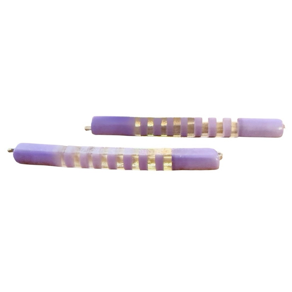 1970’s Purple and‎ Clear Striped Bobby Pins Barrettes, 2.5” Long, Deadstock